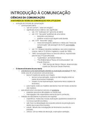 Resumo Teorias Da Comunicação - Resumo Teorias Da Teorias Da A Da ...