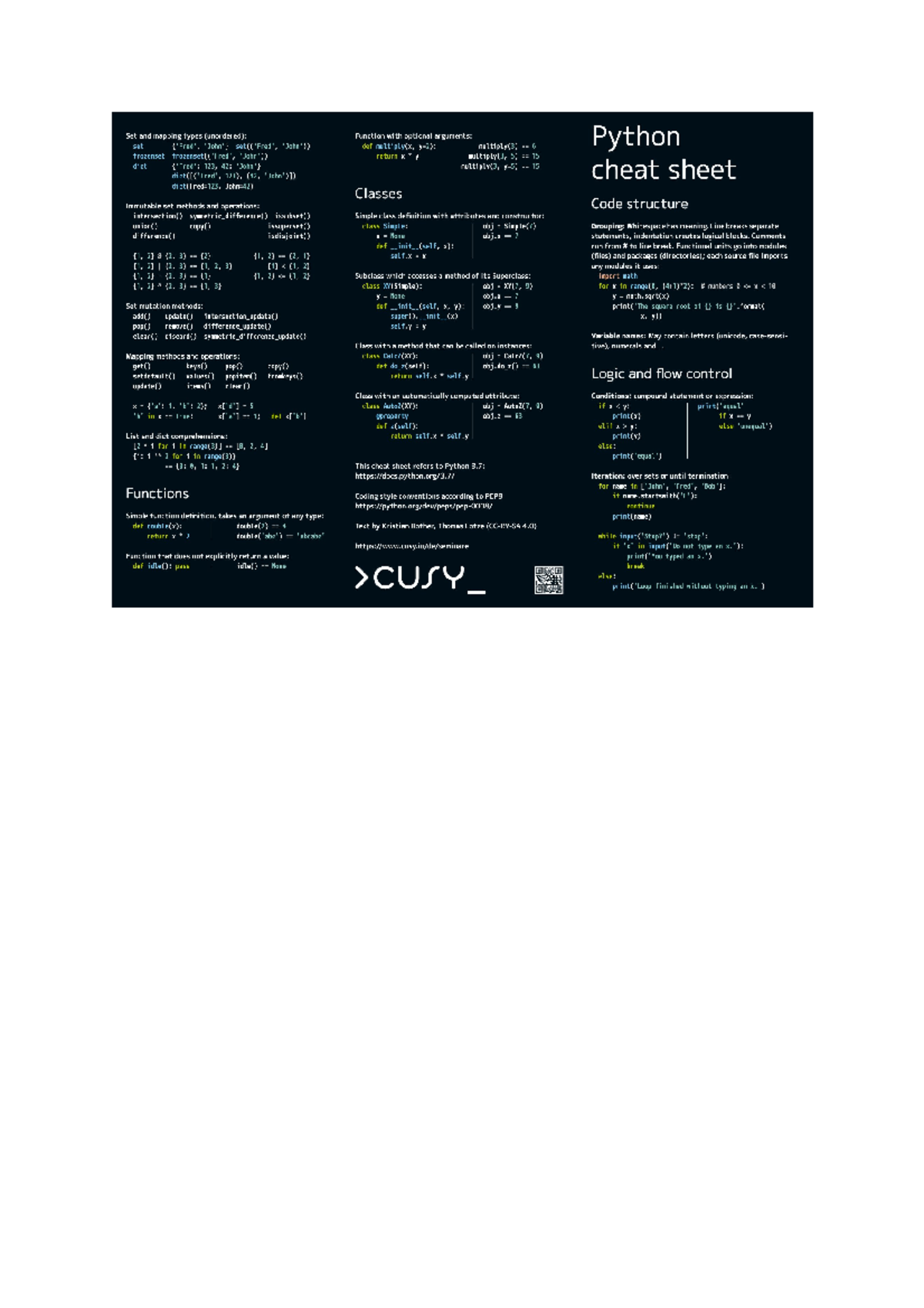 Python cheatsheet 2 - PS0001 - Studocu
