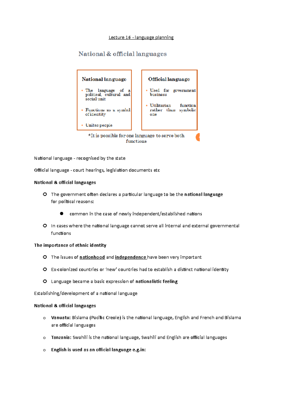 Lecture 16 - Language Planning - Lecture 16 - Language Planning ...