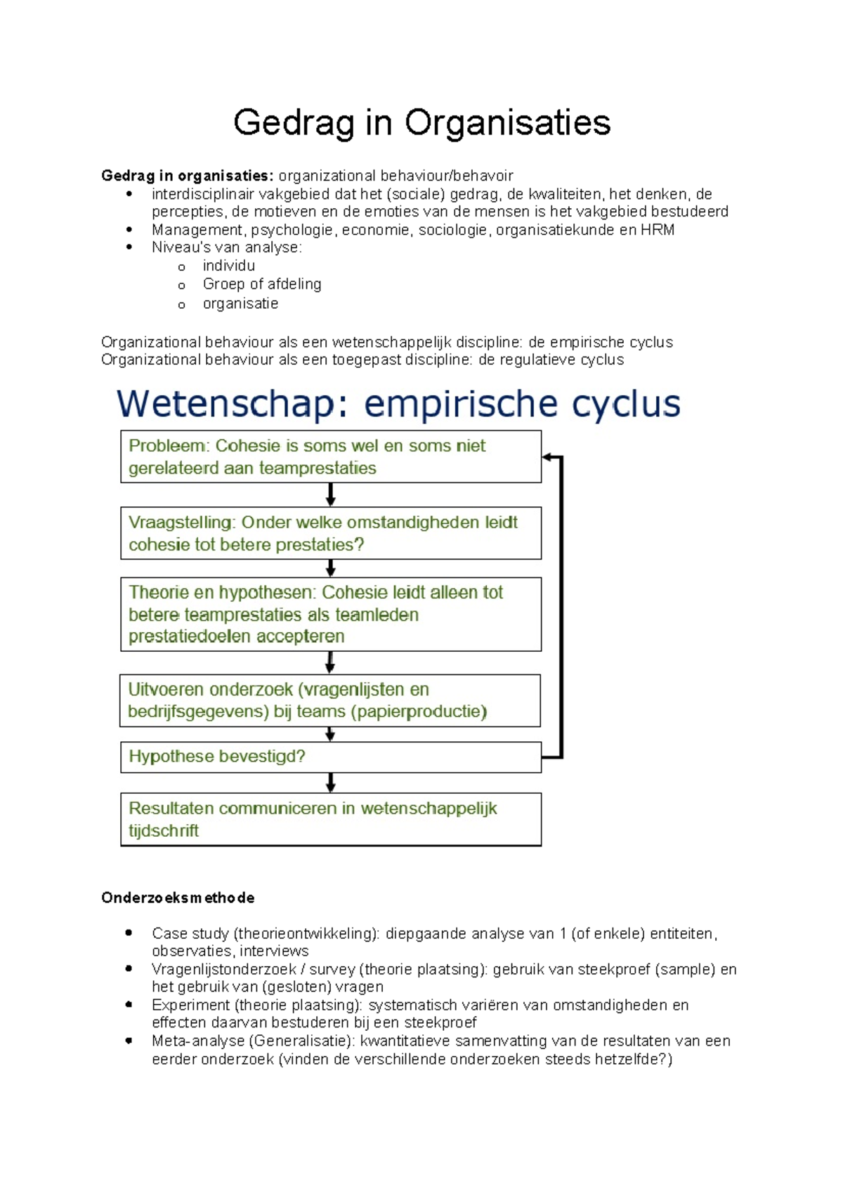 Gedrag In Organisaties Samenvatting - Gedrag In Organisaties Gedrag In ...