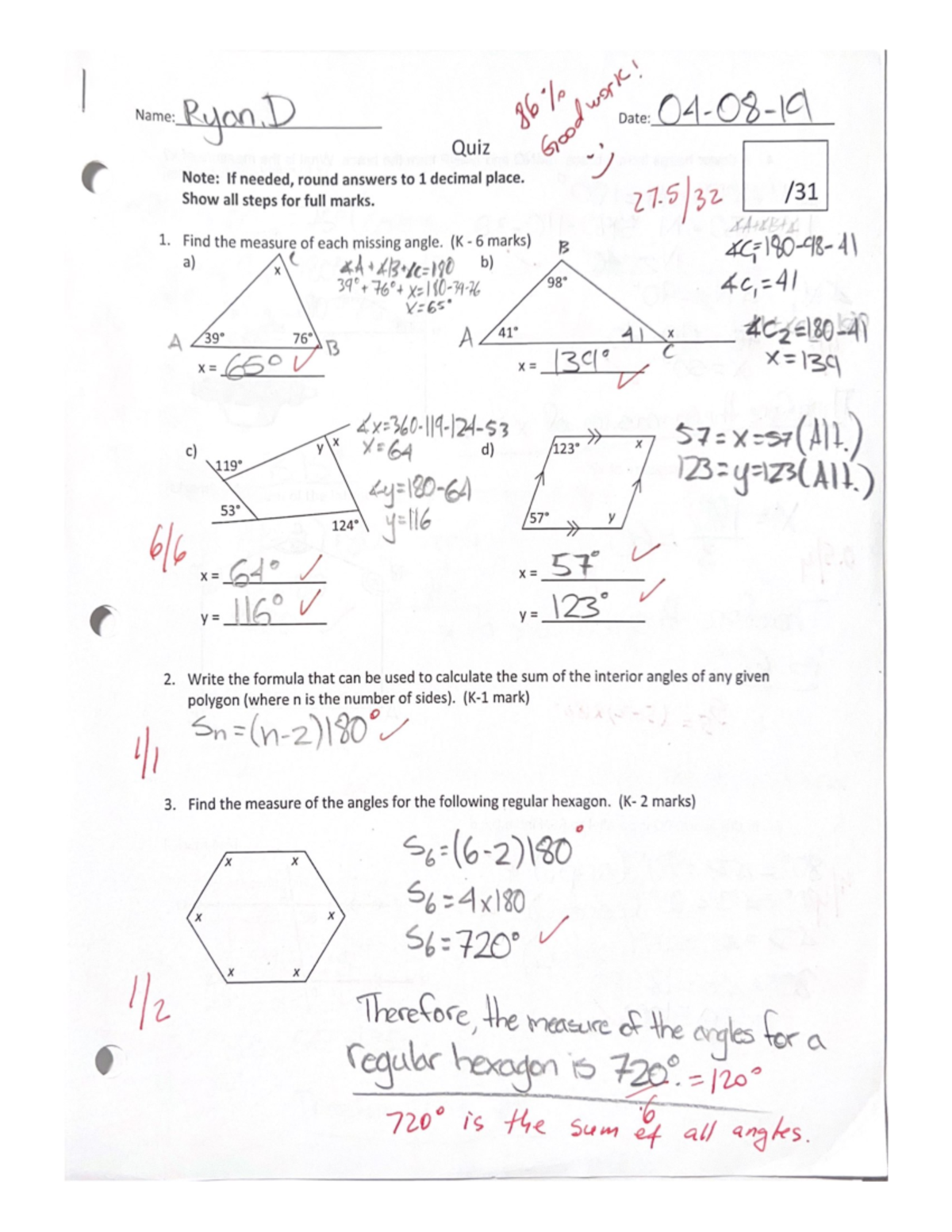 Grade 9 Math - Trigonometry Practice Questions - Studocu