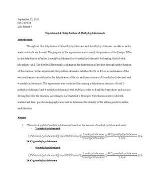 237 Exp. 3 - CH 237 experiment 3 - Synthesis of Banana Oil Introduction ...