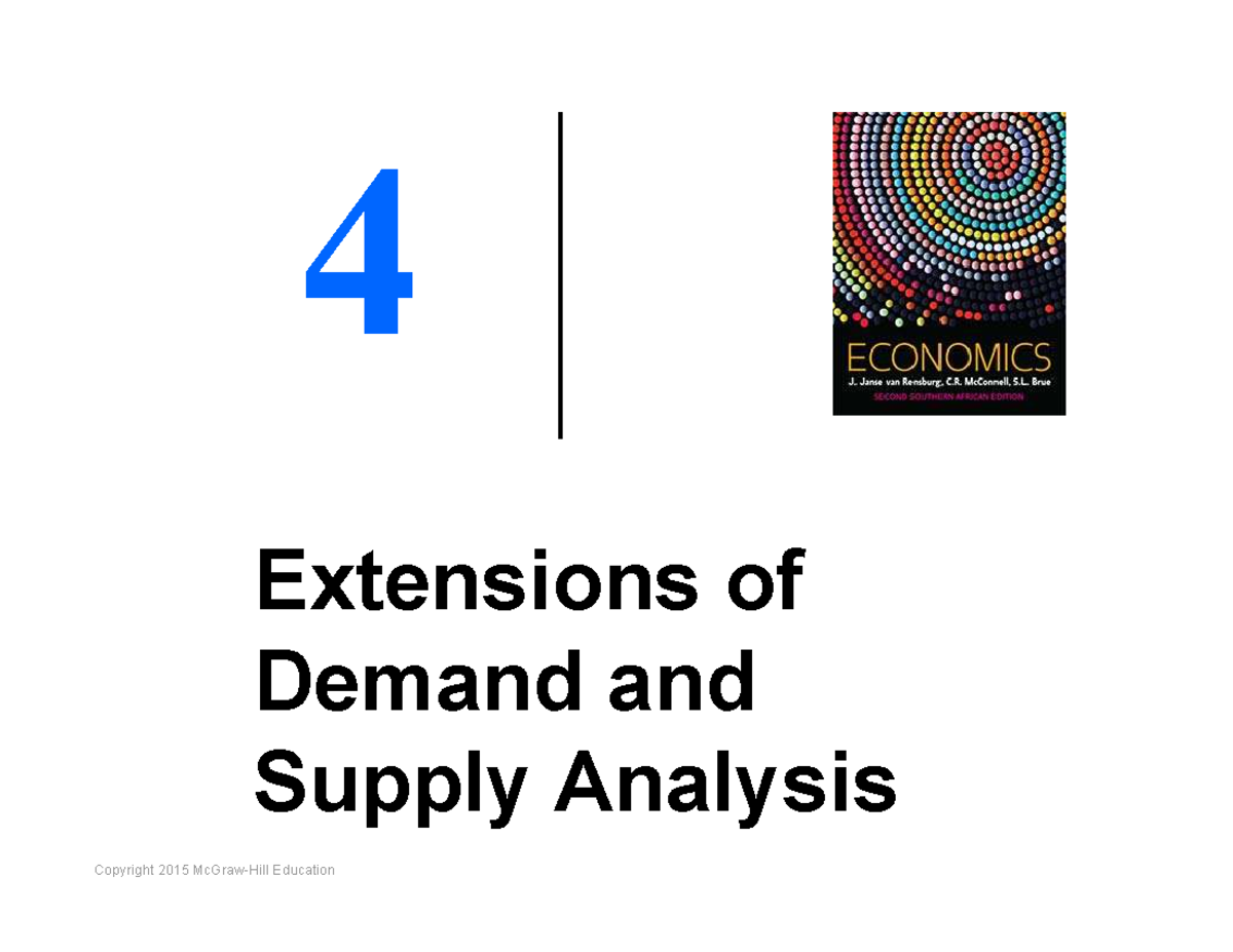 Chapter 4 Updated - Extensions of Demand and Supply Analysis To ponder ...