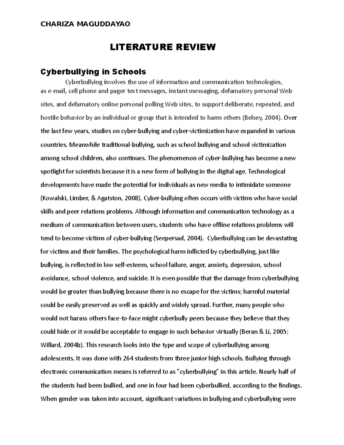 literature review on blogging