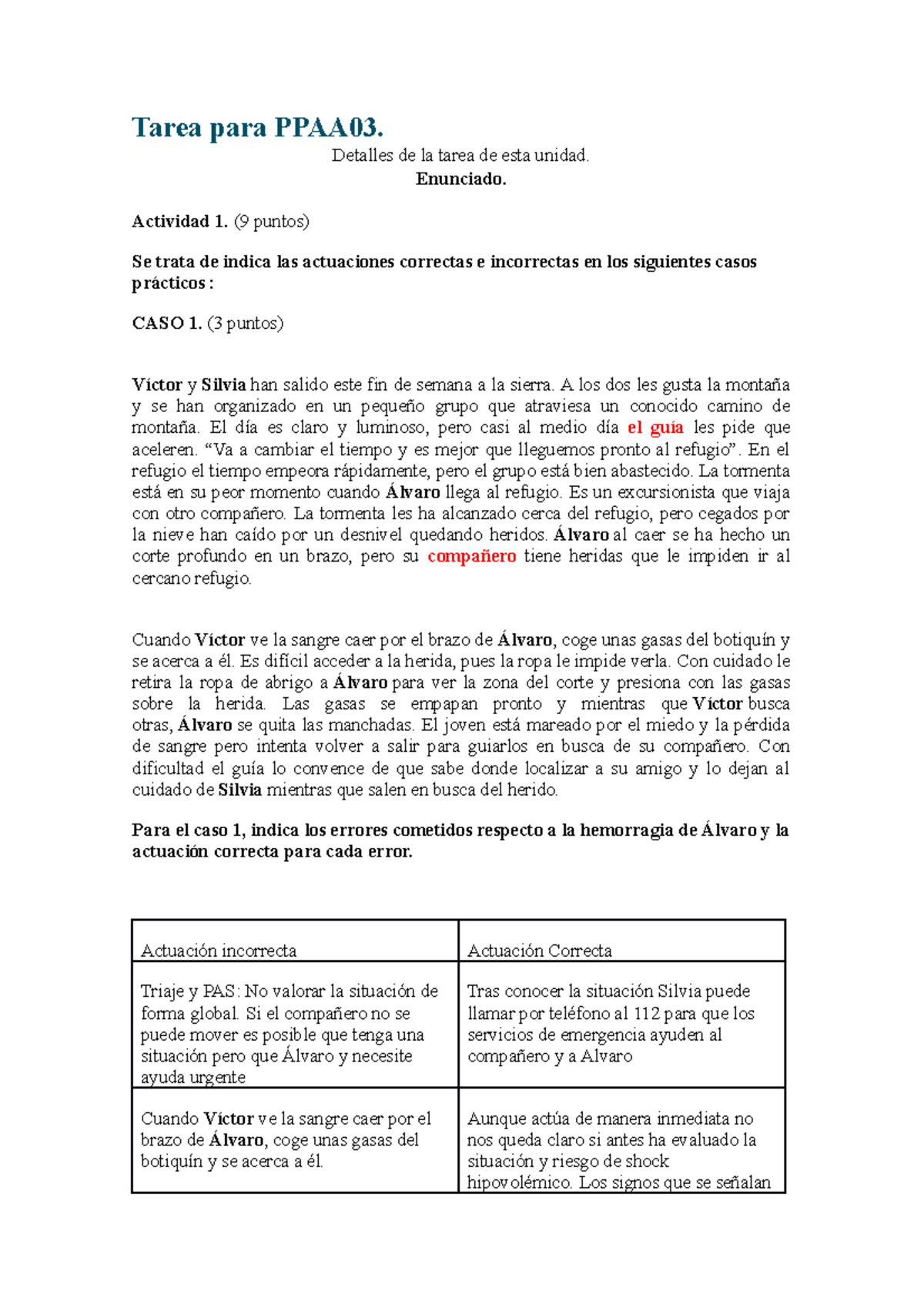 Tarea Primeros Auxilios 3 FP Grado Medio Farmacia y Parafarmacia Tarea para PPAA03. Detalles Tarea Primeros Auxilios 3 FP Grado Medio Farmacia y Parafarmacia Tarea para PPAA03. Detalles