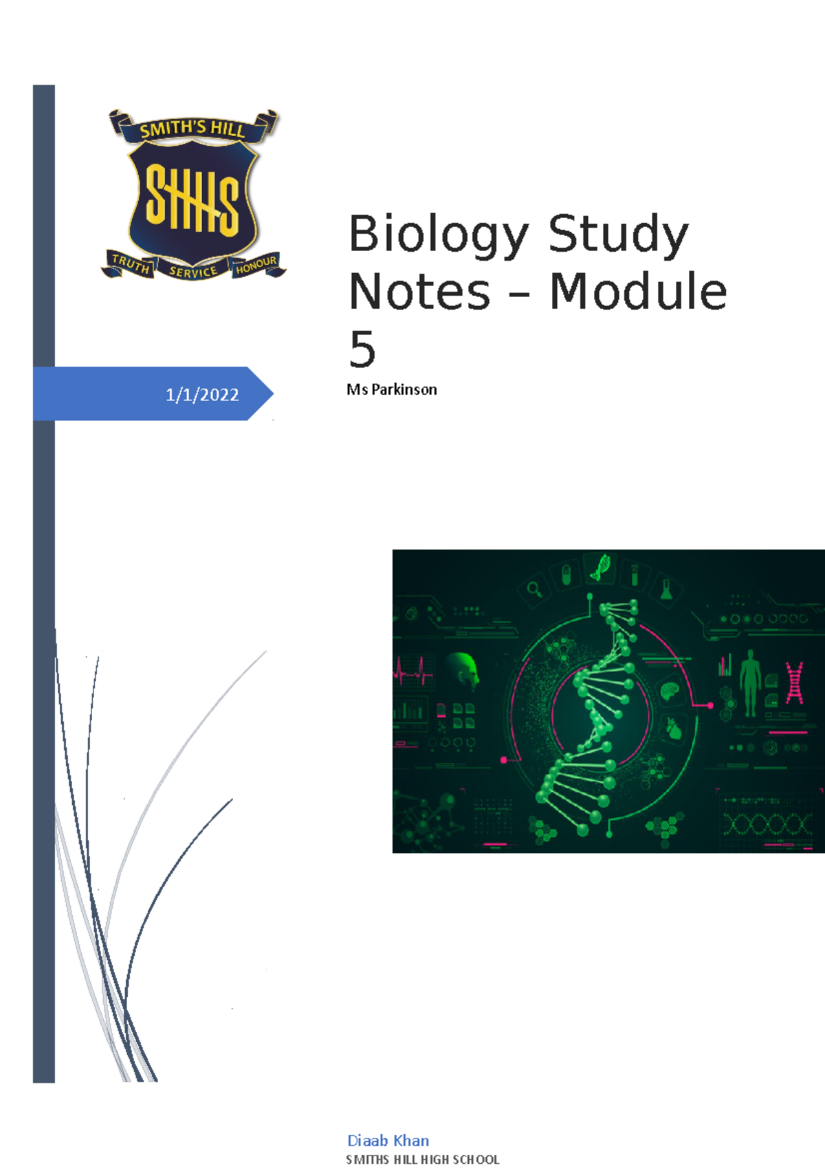 Biology Study Notes - Module 5 - 1/1/ Diaab Khan SMITHS HILL HIGH ...