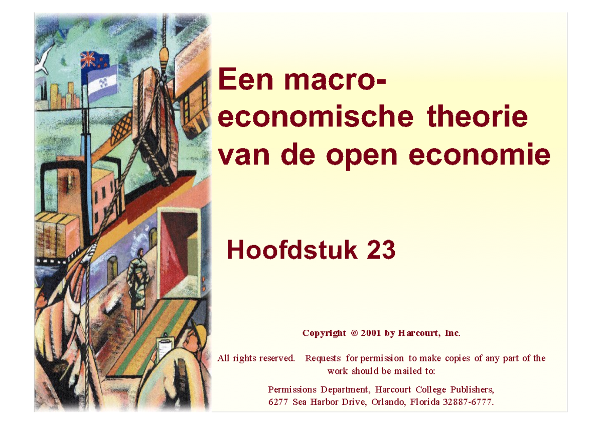 Hoofdstuk 23 - economie hoorcolleges uit boek - Een macro- economische