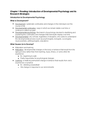 Chapter 3 Reading Notes - Chapter 3 Reading: Prenatal Development and ...