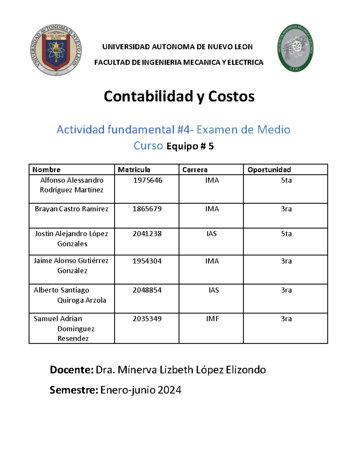 Actividad.4 Equipo 5 - TAREA FIME - UNIVERSIDAD AUTONOMA DE NUEVO LEON ...