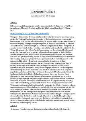 Response paper 2 - Response Paper 2 submitted on 25 - 11 - 2022 This ...