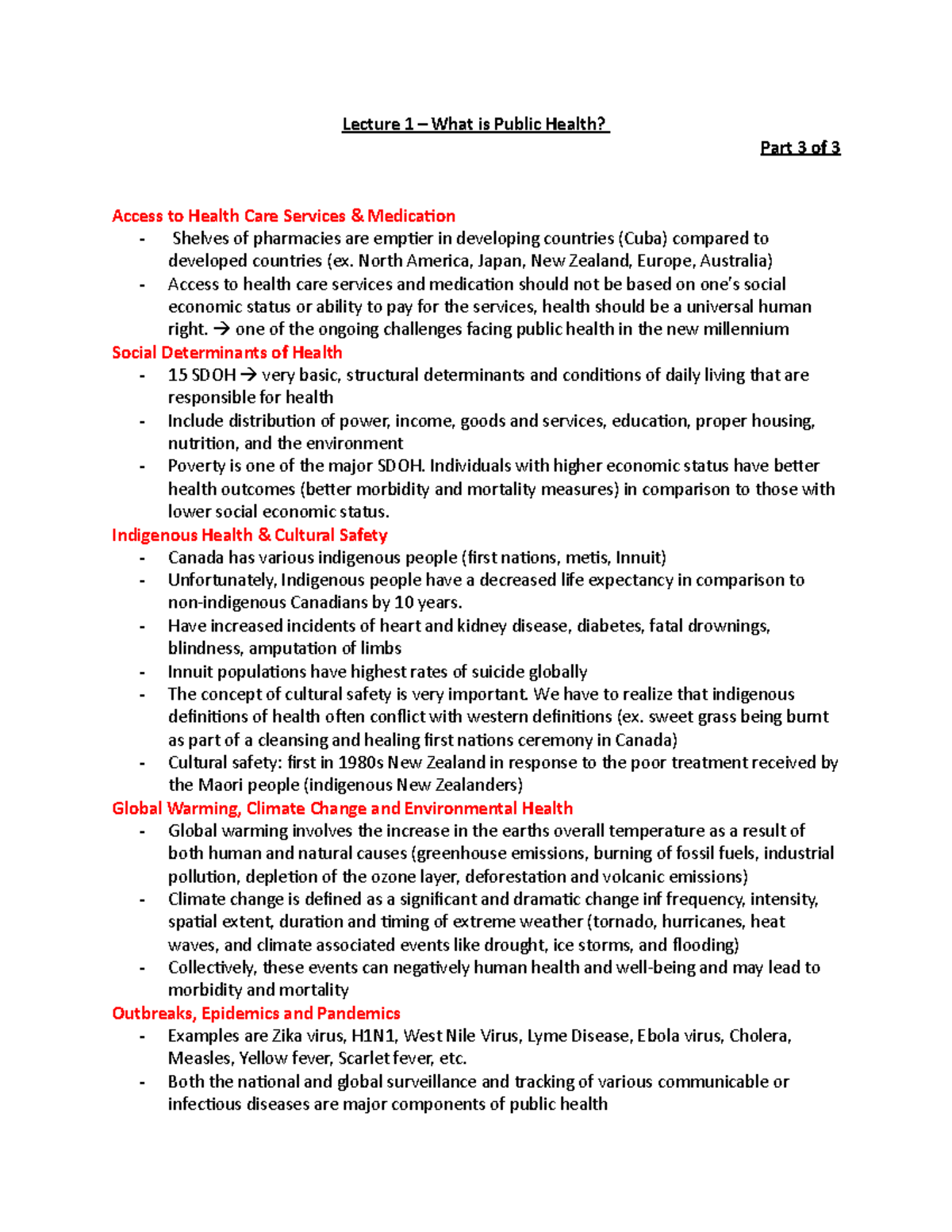 Public Health - lecture 1, part 3 - Lecture 1 – What is Public Health ...