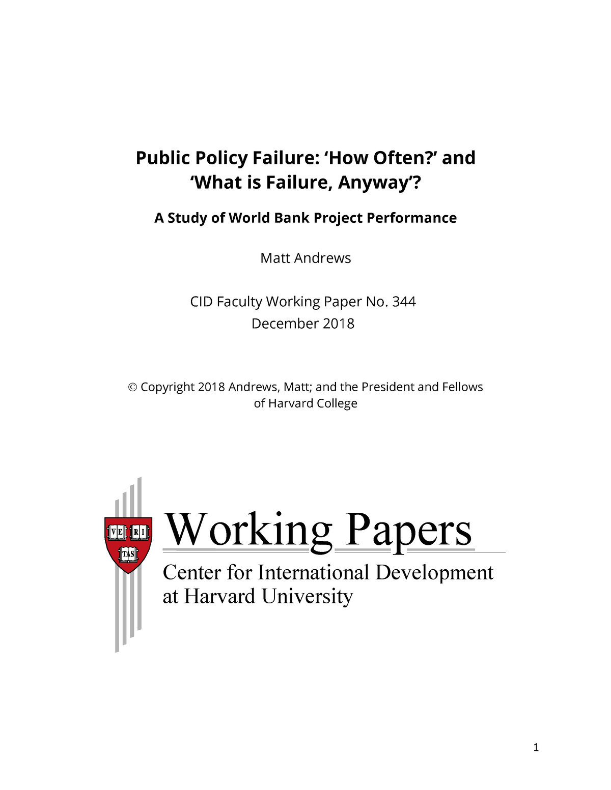 Public policy failure cidwp 344 - Public Policy Failure: ‘How Often ...