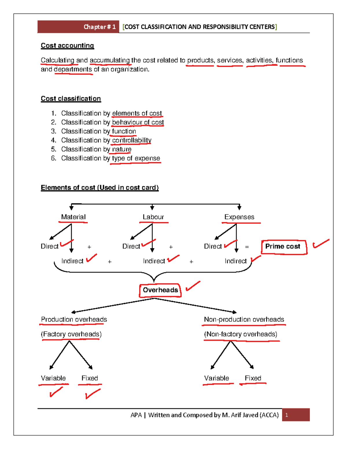Chapter - Cost accounting Calculating and accumulating the cost related ...