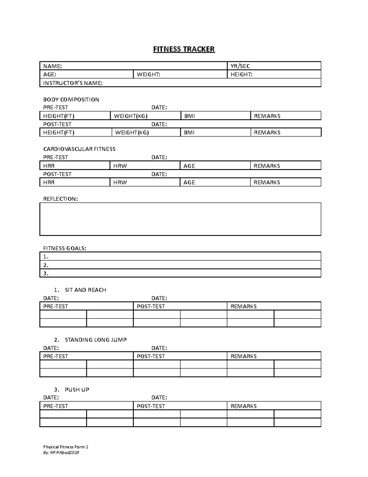 Fit Tracker - Eueuurf - FITNESS TRACKER NAME: YR/SEC AGE: WEIGHT ...