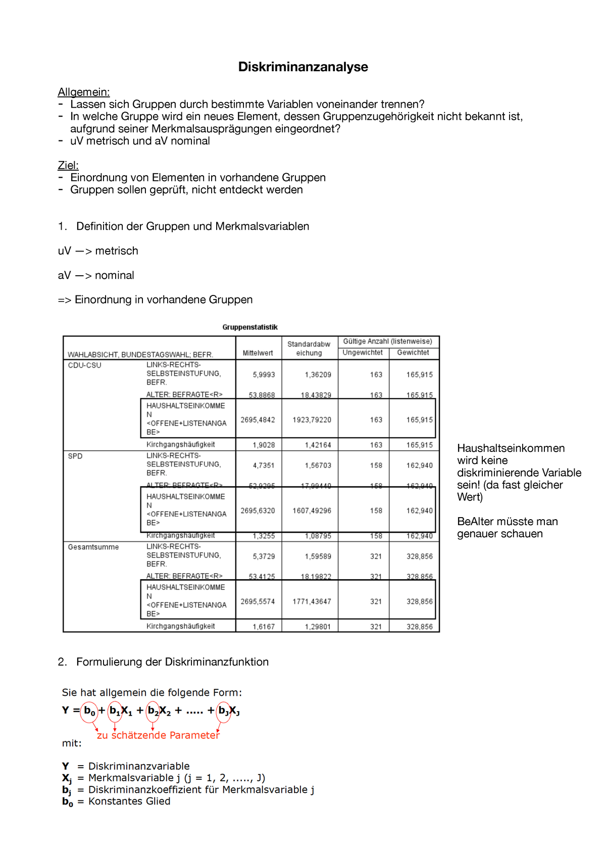 Diskriminanzanalyse - WS2018/2019 - Marktforschung - Uni Saarland - Studocu