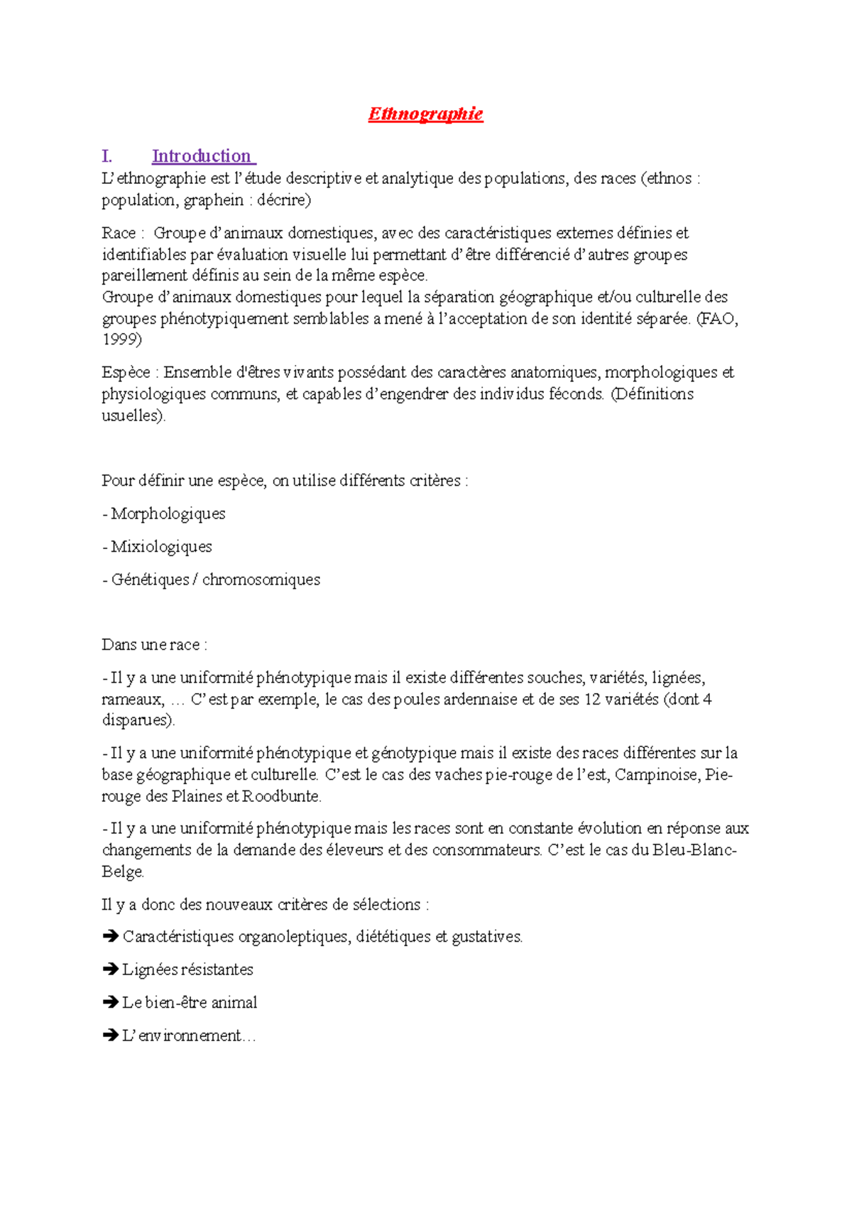 Ethnographie cours Ethnographie I. Introduction L’ethnographie est l