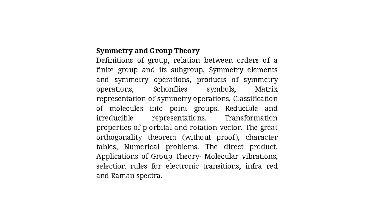 Group theory ppt Lecture notes 12,bsc,msc Symmetry and Group Theory