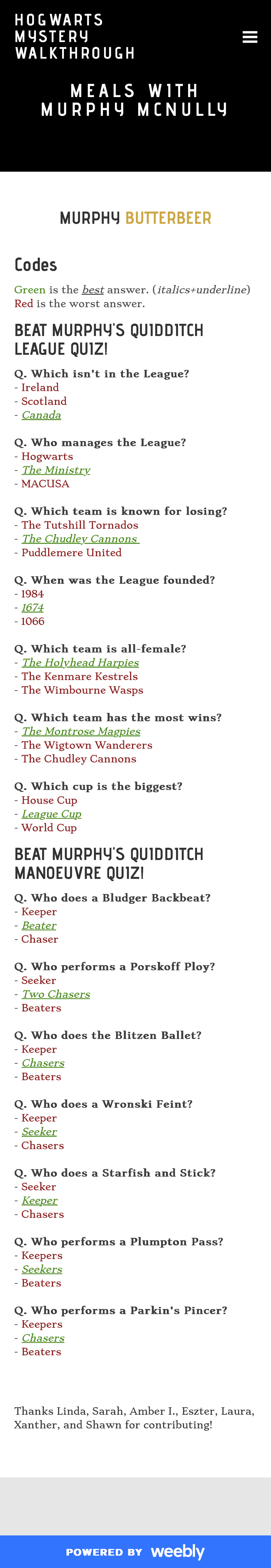 Murphy Mc Nully Hogwarts Mystery Walkthrough MURPHY BUTTERBEER
