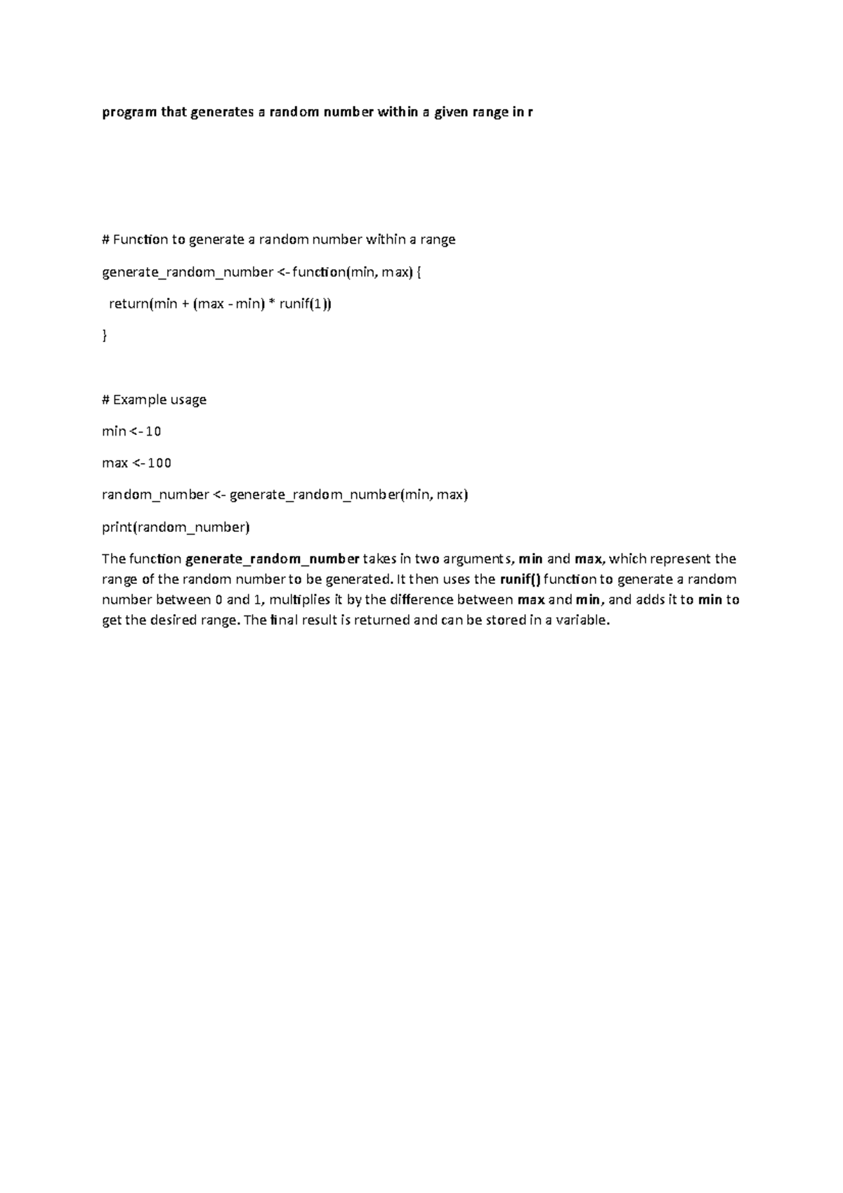 R range - Program to get the random number generator from given string ...