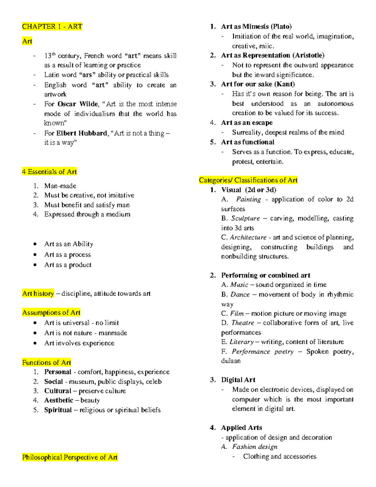 Art Appreciation Chapter 1 3 CHAPTER 1 ART Art 13 th century