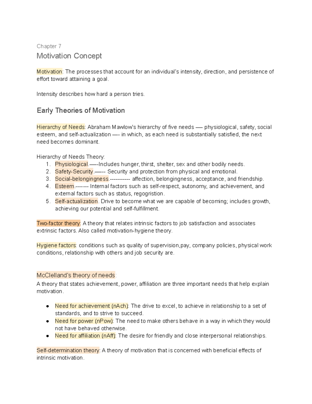 Chapter 7 (Motivation Concept) - Chapter 7 Motivation Concept ...