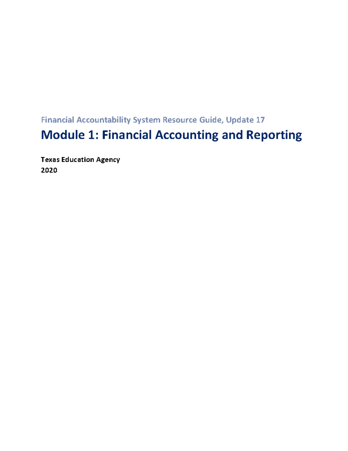 Module 1 Financial accounting - Financial Accountability System ...