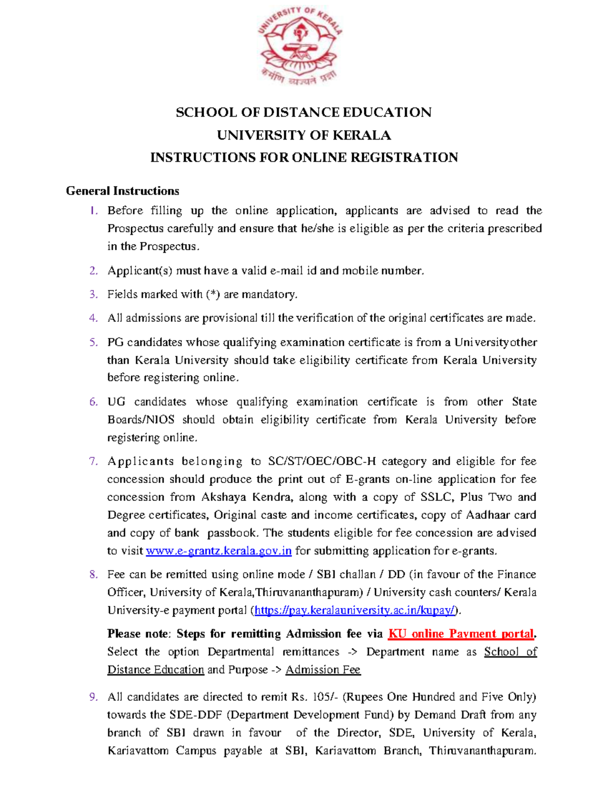 Instructions 2021 - To make the students study materials - SCHOOL OF ...