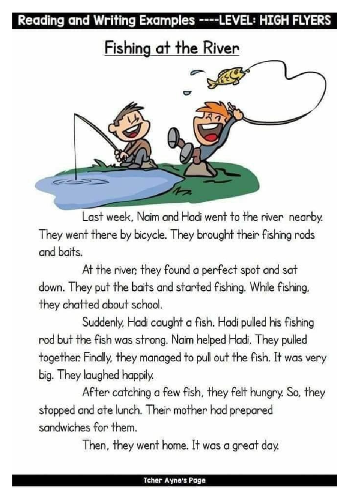 Fishing AT THE River - reading material - Linguistics - Studocu