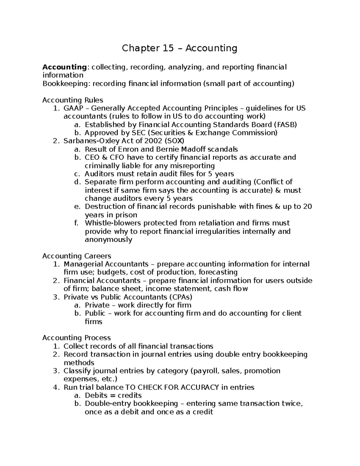 chapter 15 assignment using management and accounting information