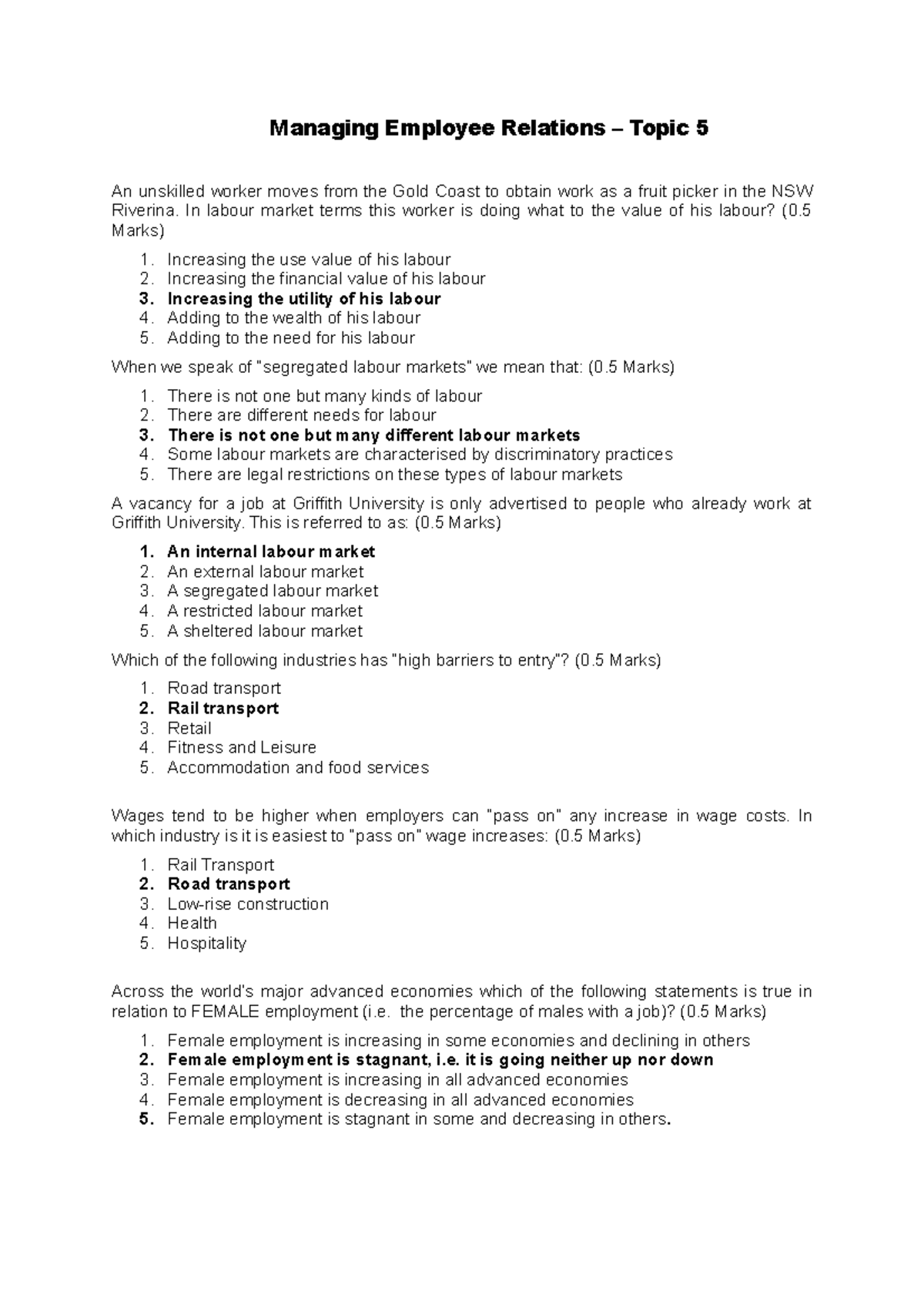 Topic 5 - Weekly Activities - Managing Employee Relations – Topic 5 An ...