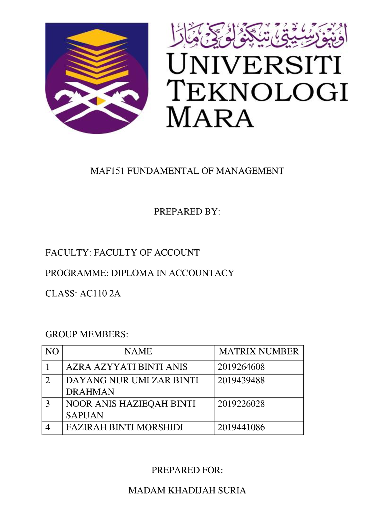 maf151 group assignment pdf