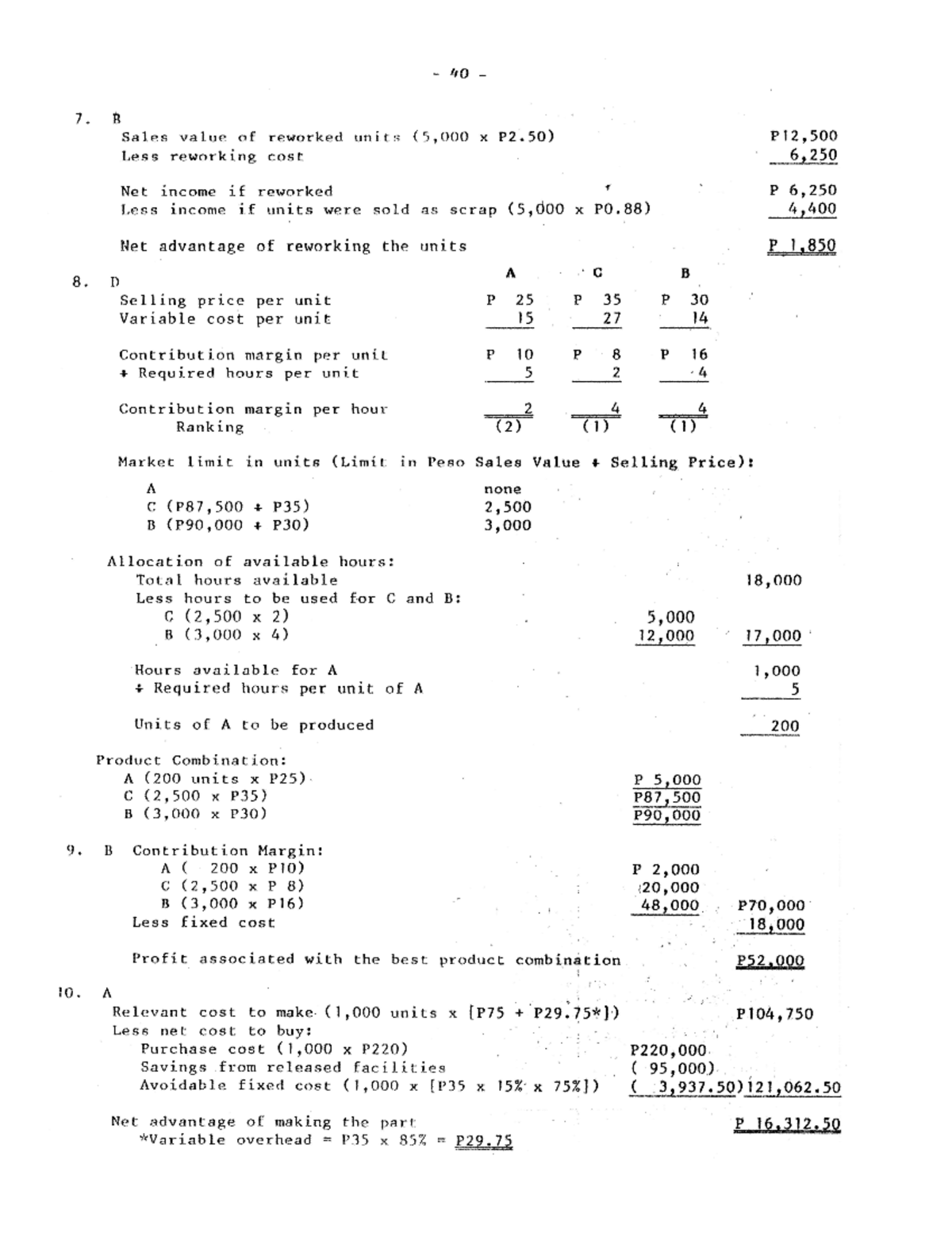 Differential Cost Analysis Solution Manual by Roque Bachelor of