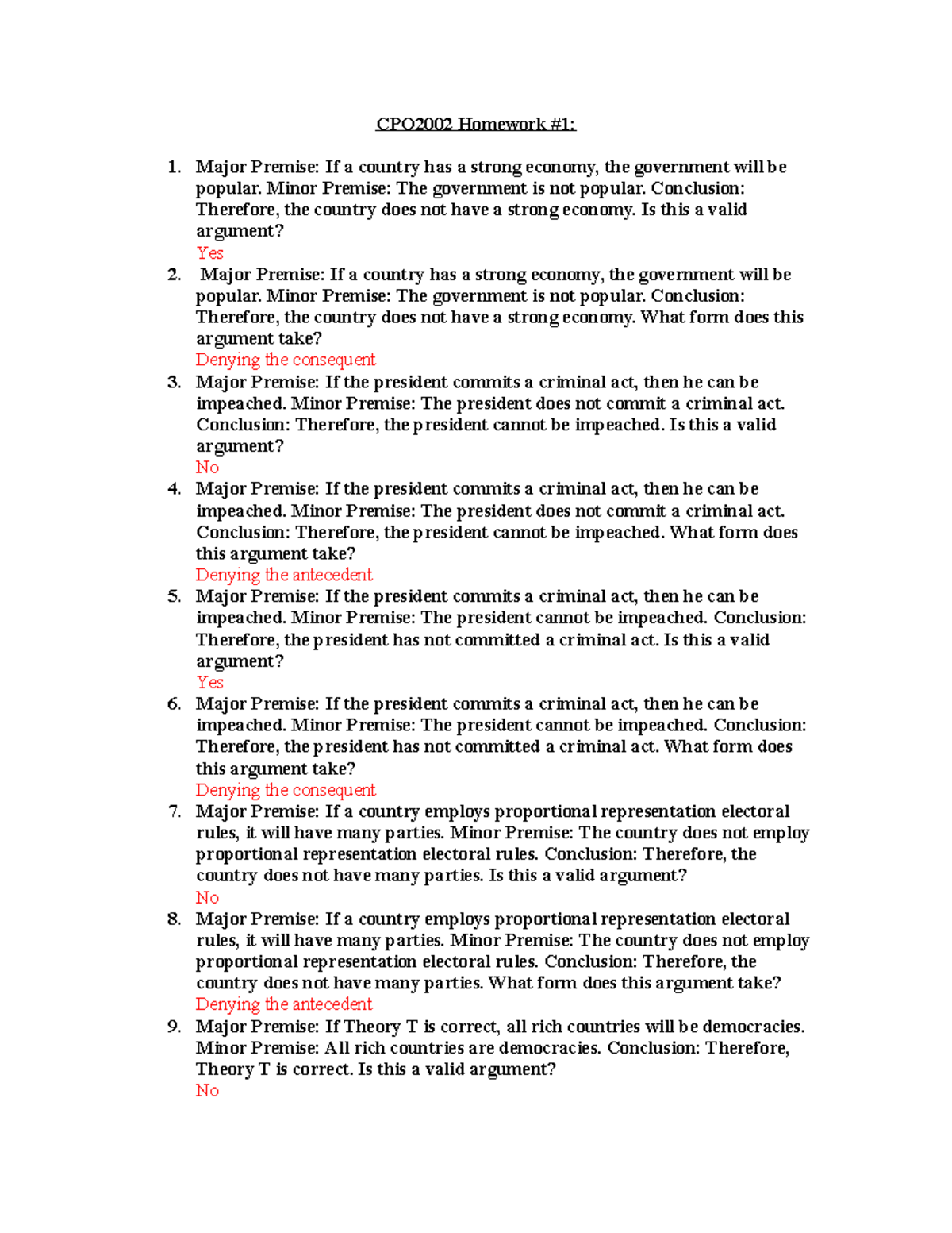 CPO2002 HW1 - Questions and answers for chapter 1 hw - CPO2002 Homework ...