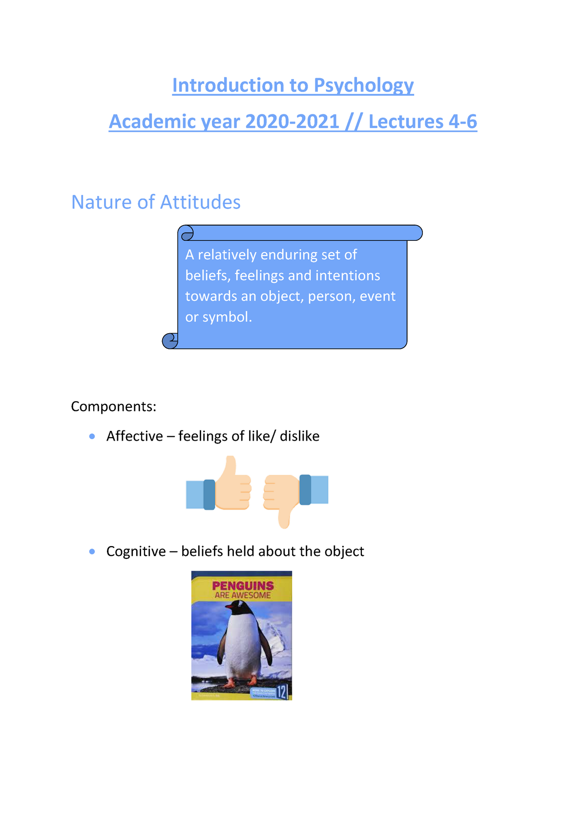 Introduction To Psychology Lectures 4to6 20202021 - Introduction To ...