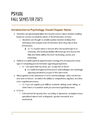 Introduction To Psychology Behavior Theory - PSY FALL SEMTER 2023 ...