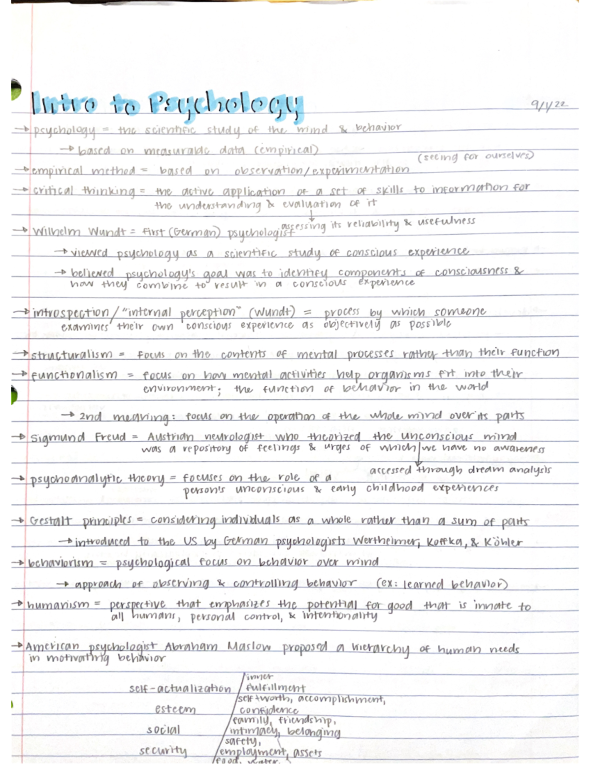 Lecture 1 - intro to psych - psychal gy l_ dehicstuldy ft e nd haver ...