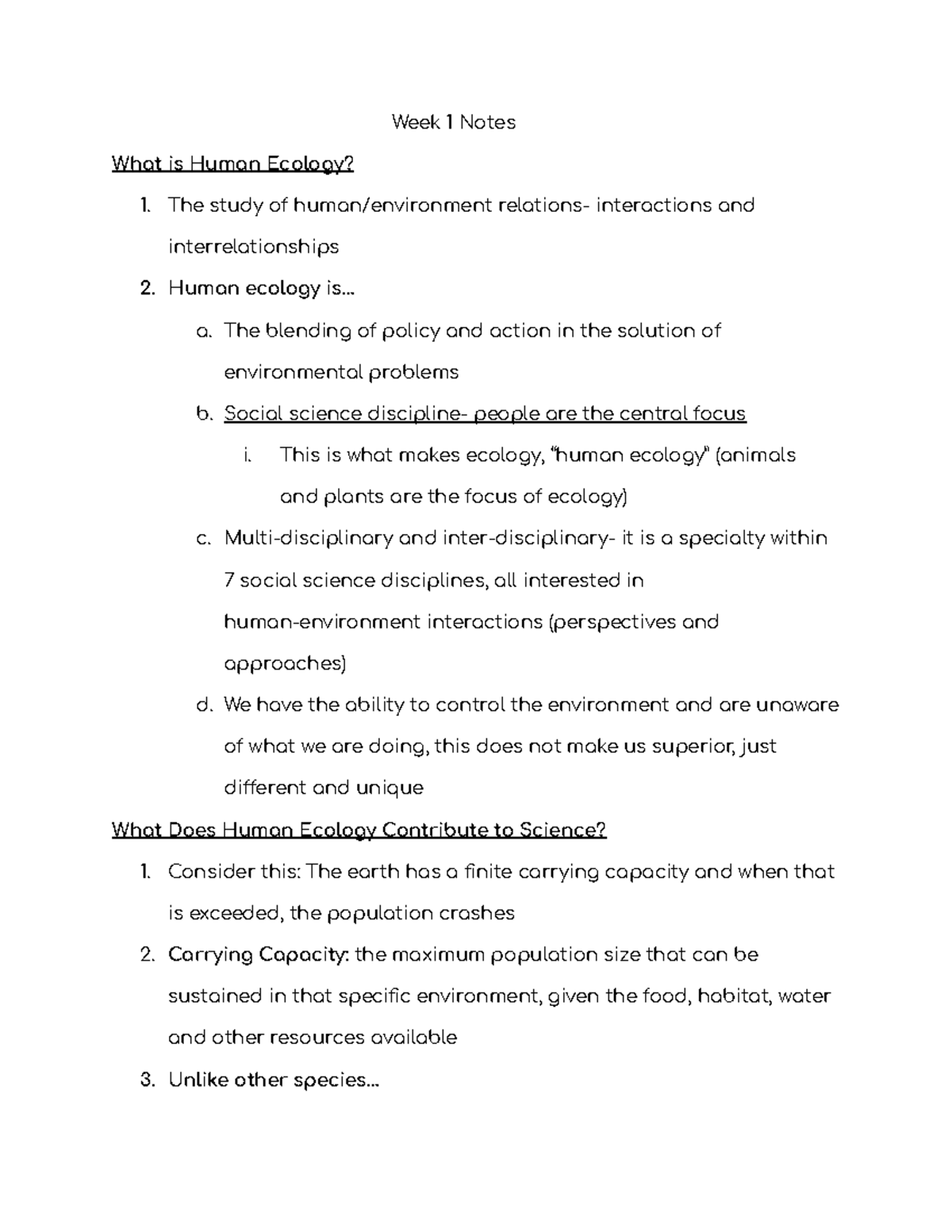 what-is-human-ecology-week-1-notes-what-is-human-ecology-the-study