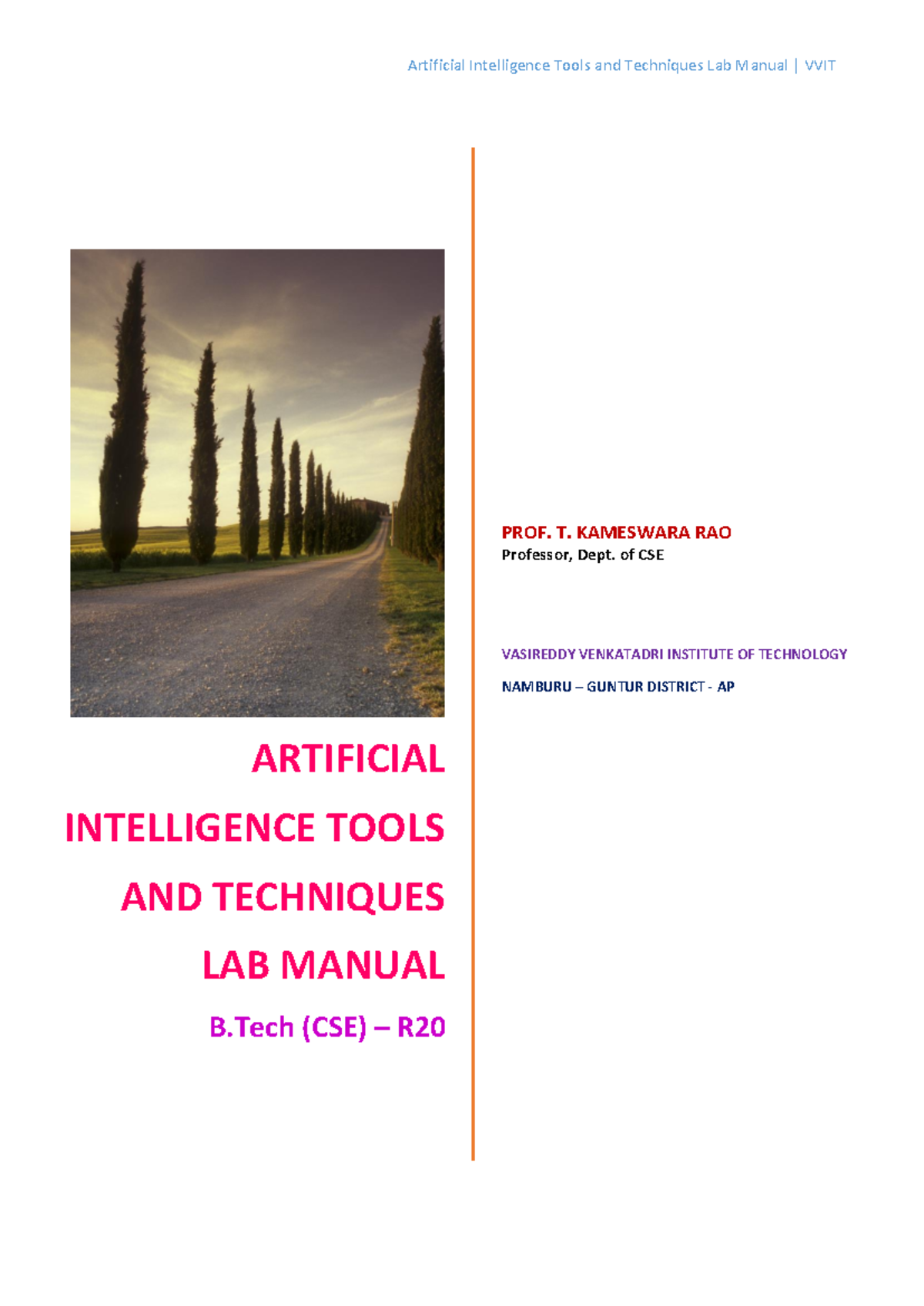 Artificial Intelligence Lab Codes - ARTIFICIAL INTELLIGENCE TOOLS AND ...