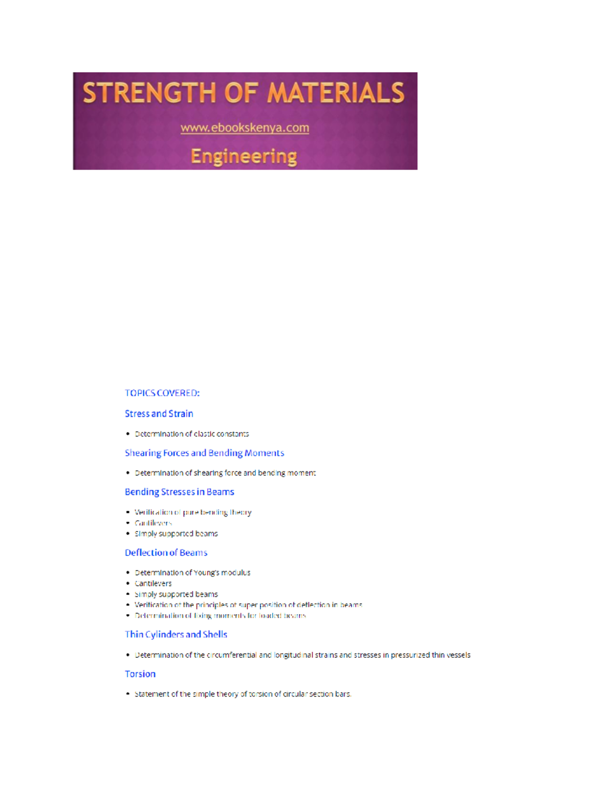 Strength of Materials Syllabus engineering Studocu