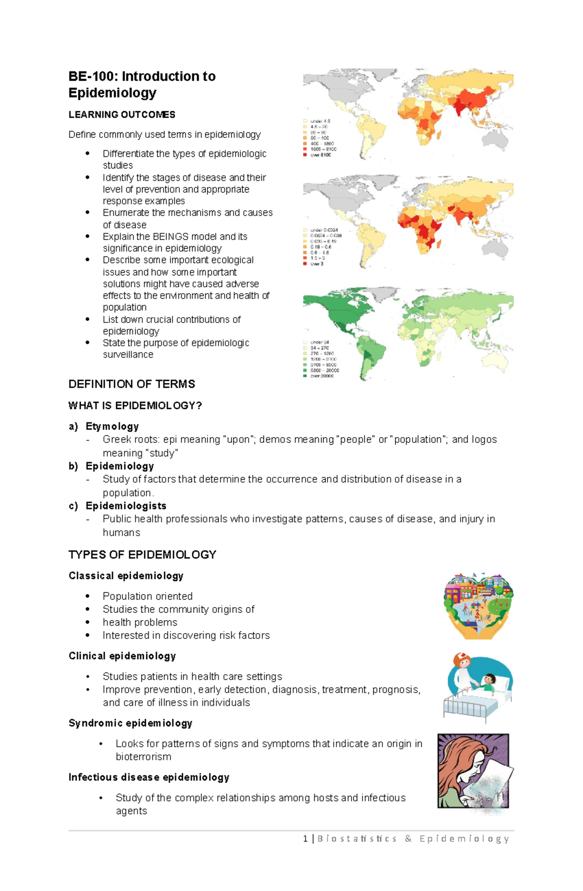 BE - Introduction to Epidemiology - BE-100: Introduction to ...