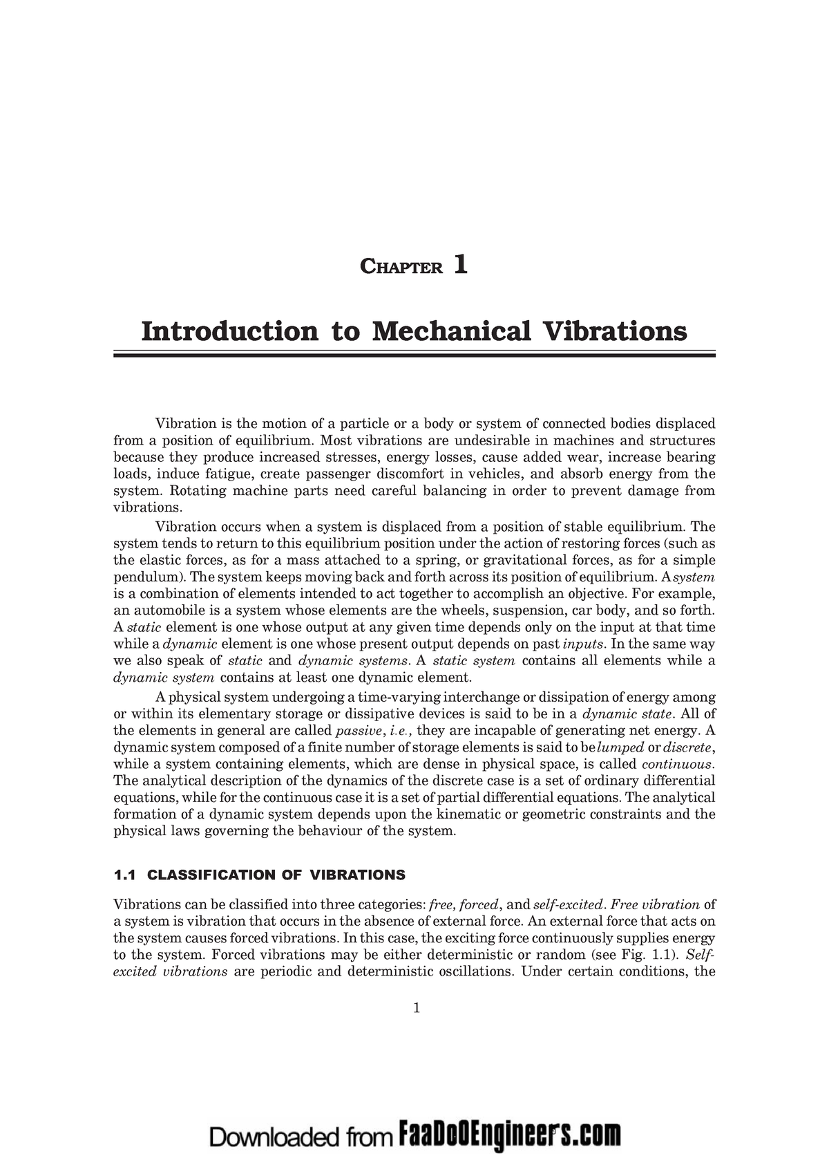 Mechanical Vibrations - CHAPTER 1 Introduction To Mechanical Vibrations ...