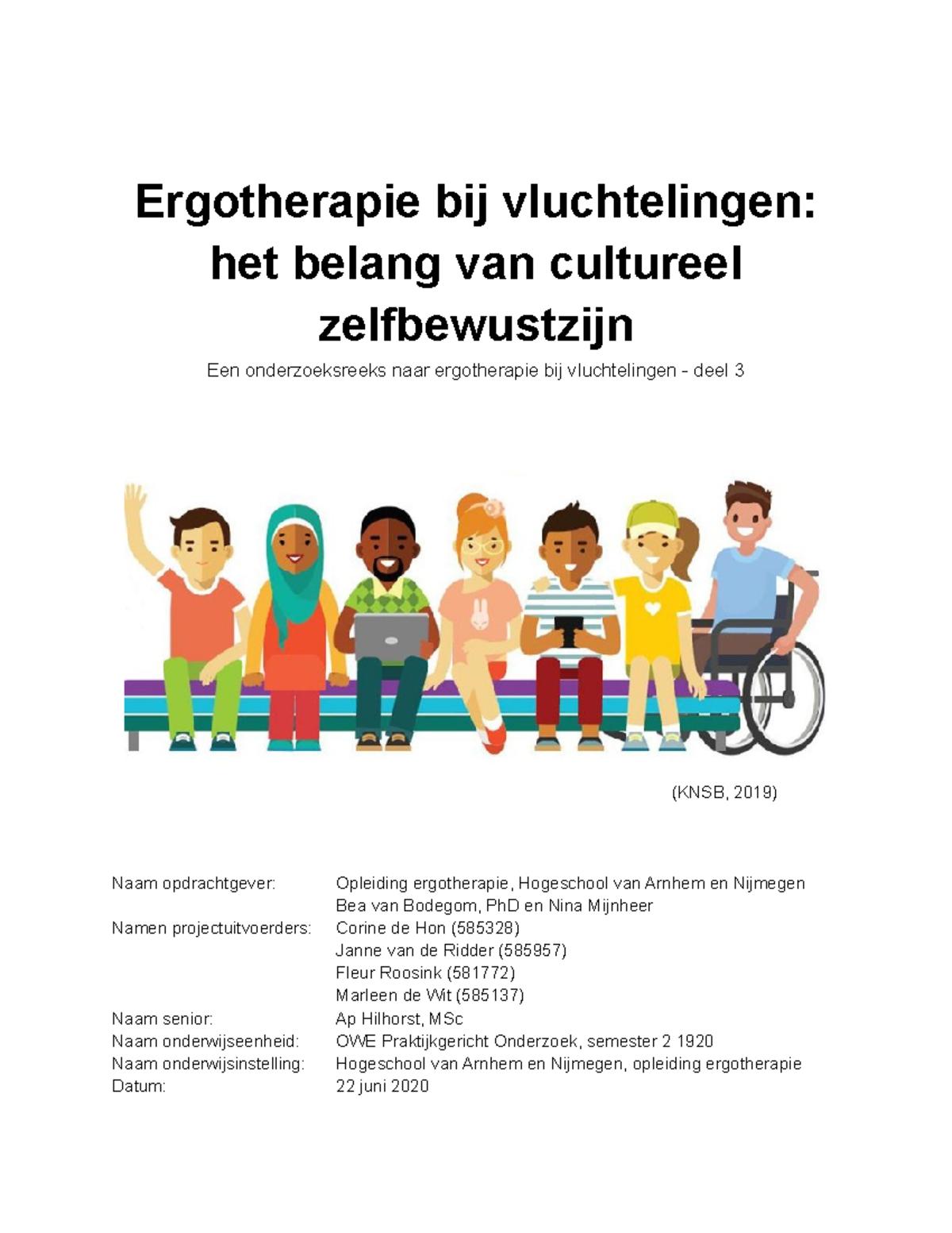 1. Eindproduct - Ergotherapie Bij Vluchtelingen Het Belang Van ...