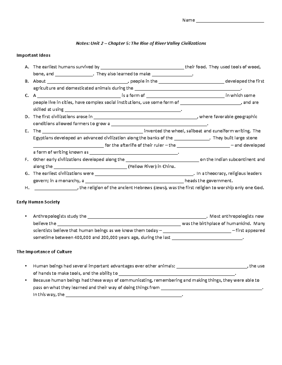 Chapter 5 Jarret Notes - Name ___________________________ Notes: Unit 2 ...