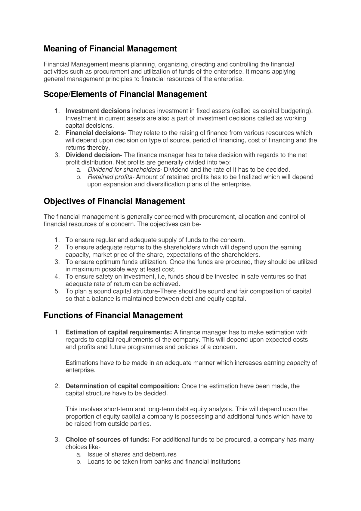 FM Introduction - Meaning of Financial Management ####### Financial ...