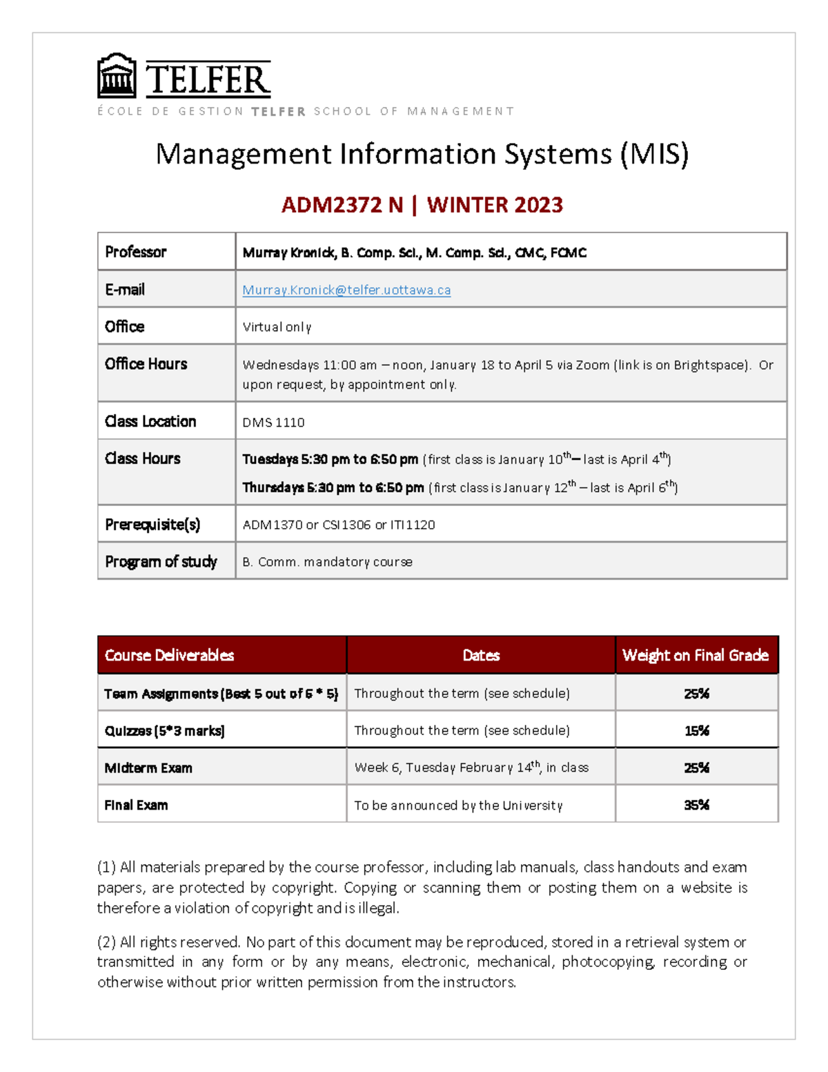 ADM2372 Section N Course Syllabus - Winter 2023 - Final 1 - É C O L E D ...