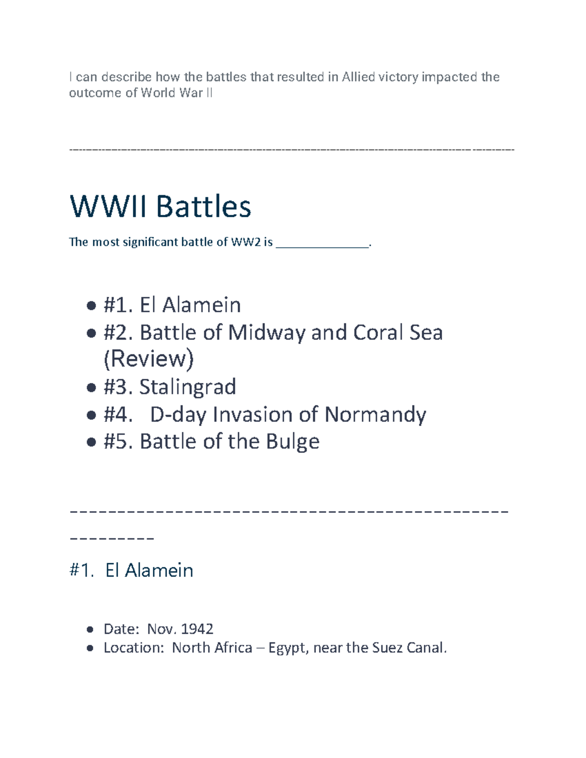 World History WW1 - WW2 contemporary Notes and study Guide - I can ...