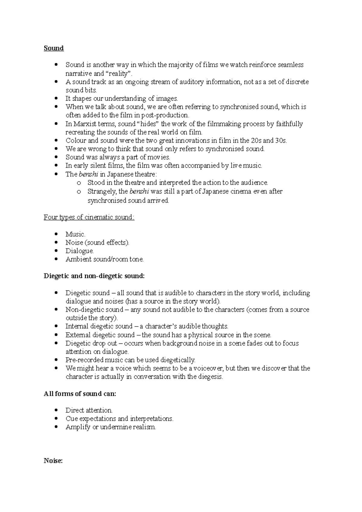 Sound - Lecture notes All - Sound Sound is another way in which the ...