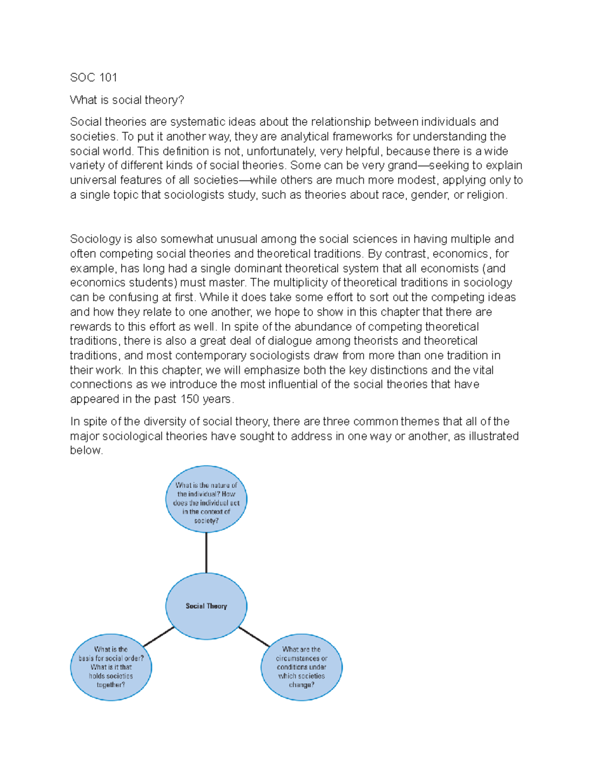 week 1 SOC 101 i - SOC 101 What is social theory? Social theories are ...