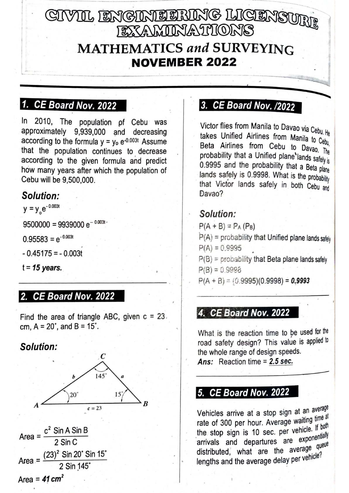 ce board exam room assignment november 2022