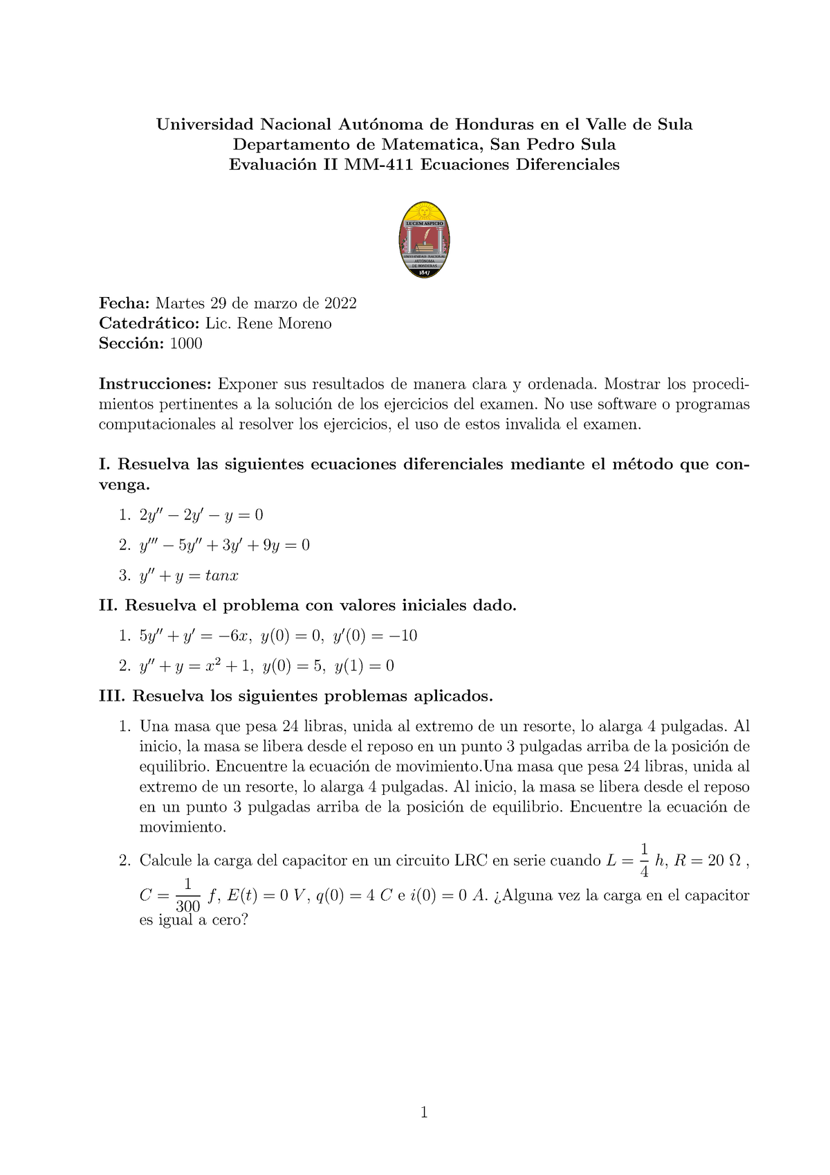 Evaluaci N II MM411 - N NOBCBCBocbjsa Ck KJB - Universidad Nacional Aut ...